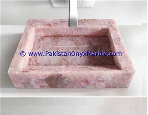 Pink Onyx Square Sinks Basins Collection