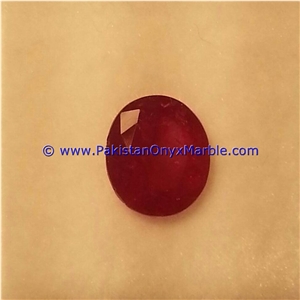 Ruby Faceted Cut Stones Shapes Round Oval Emerald