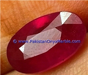 Ruby Faceted Cut Stones Shapes Round Oval
