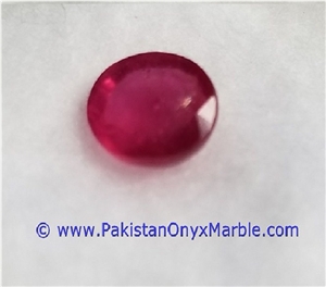 Ruby Faceted Cut Stones Shapes Round Oval