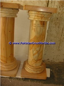 Teak Wood Marble Pedestals Stand Display Burmateak Marble