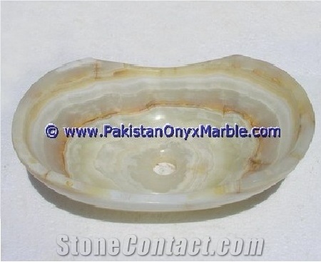 White Onyx Boat Shaped Sinks Basins Collection