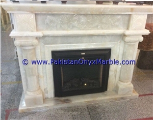 White Onyx Fireplaces