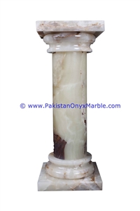 White Onyx Pedestals Hand Carved Pillars