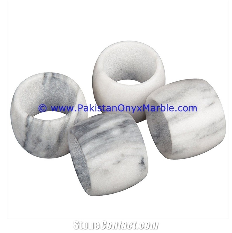 Ziarat Grey Marble Napkin Holders Rings New Designs
