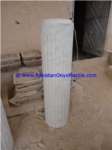 Ziarat White Marble Carved Ionic Column