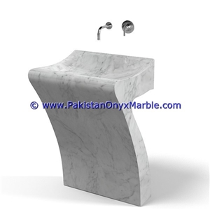 Ziarat White Marble Pedestals Sinks Basins