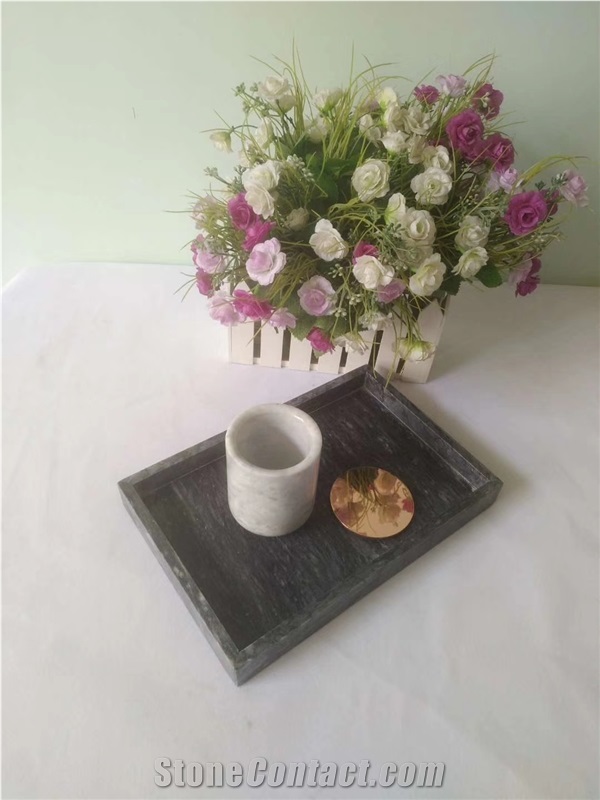 Gifts White Marble Candle Cup Handicraft Carving