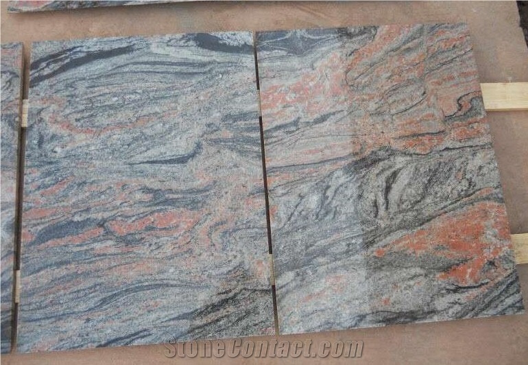 Multicolor Red Tumbled Natural Stone to Wall/Floor