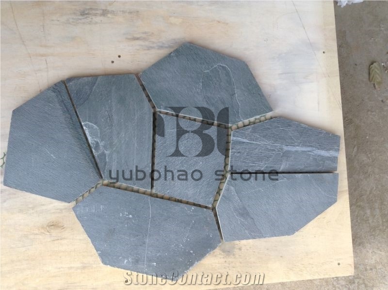 P018black Slate Cultured Stone,Brick Stacked Stone