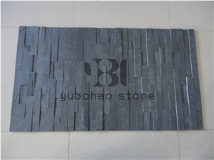 P018black Slate Cultured Stone,Brick Stacked Stone