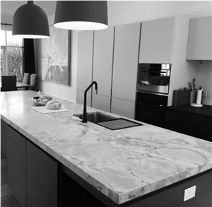 Armani Silver Grey Marble Kitchen Countertops