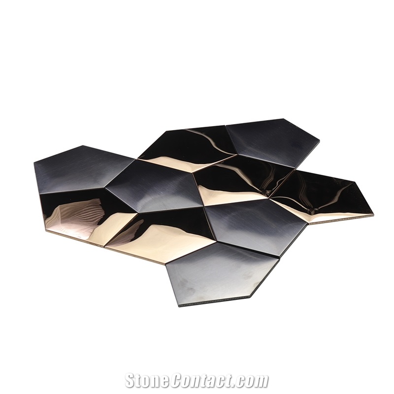 Copper Metal Black Wall Mosaic Floor Tile