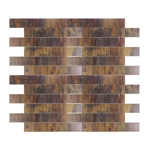 Hammered Wall Tiles 2x6 Brick Metal Mosaic