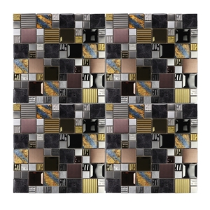Mix Gold Metal Stainless Steel Mosaic