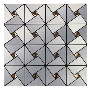 Natural Marmer Brushed Metal Mosaic
