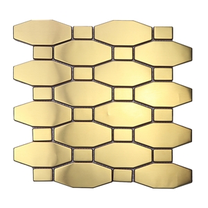 Rhombus Copper Metal Wall Mosaic
