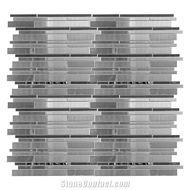 Steel Mosaic Backsplah Kitchen Metal Tile