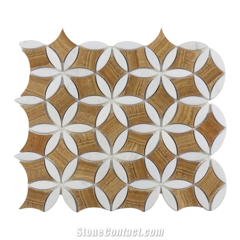 Yellow Wooden Flower Mosaic