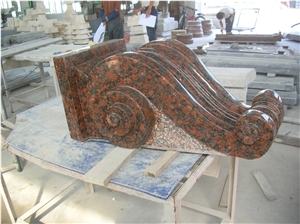 Carved Corbels Red Stone Customized