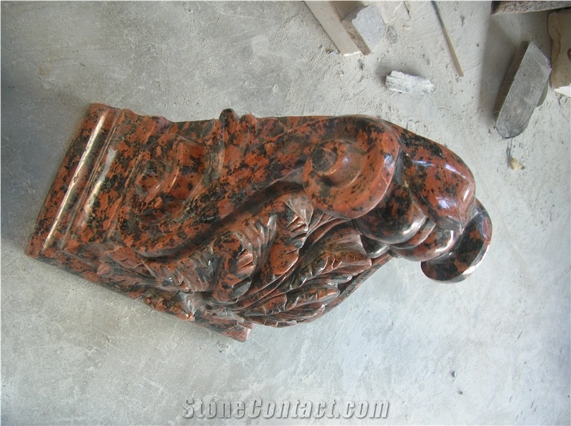 Carved Corbels Red Stone Customized