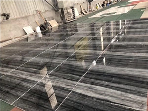 China Wooden Black Marble Slabs