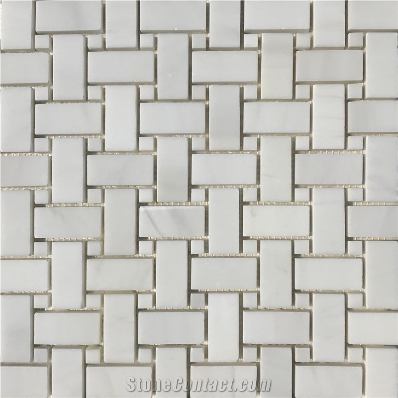 Dolomite Basketweave Marble Mosaic Tiles
