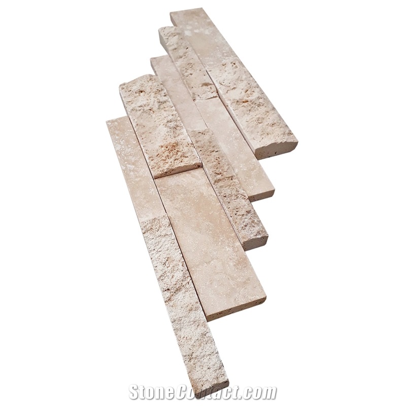 Classic Travertine Stacked Stone Ledger Panel
