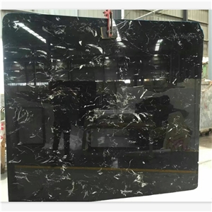 A Grade Black Ice Fower Marble with White Vein