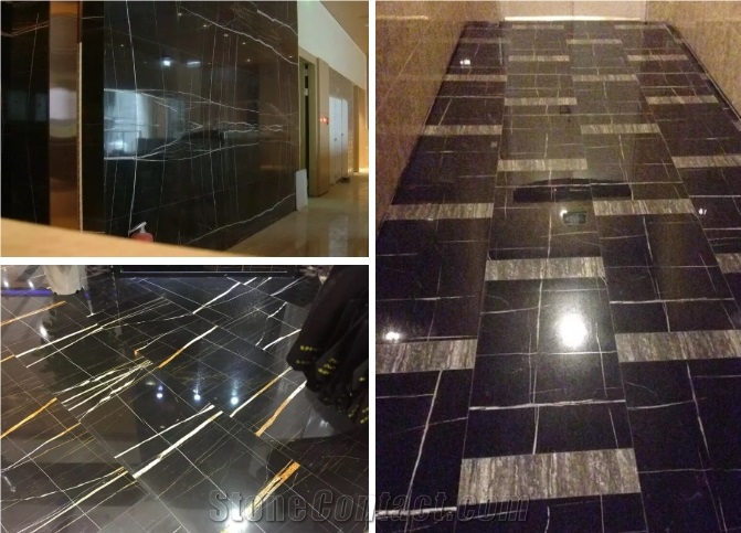 Black Marble Slabs for Wall and Floor Covering