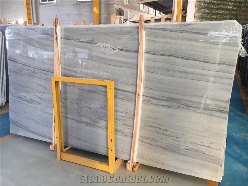 Grey Color Wood Vein Marble Wall Cladding Slab