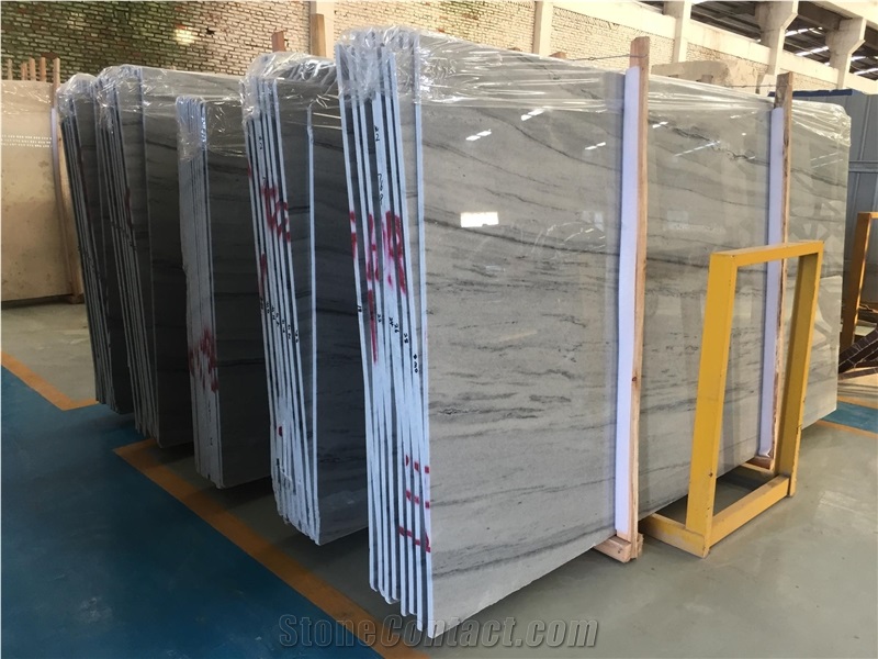New Italian Gray Wood Vein Marble Flooring Slabs