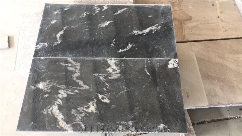 Polished China Cosmic Black Granite Slab and Tile