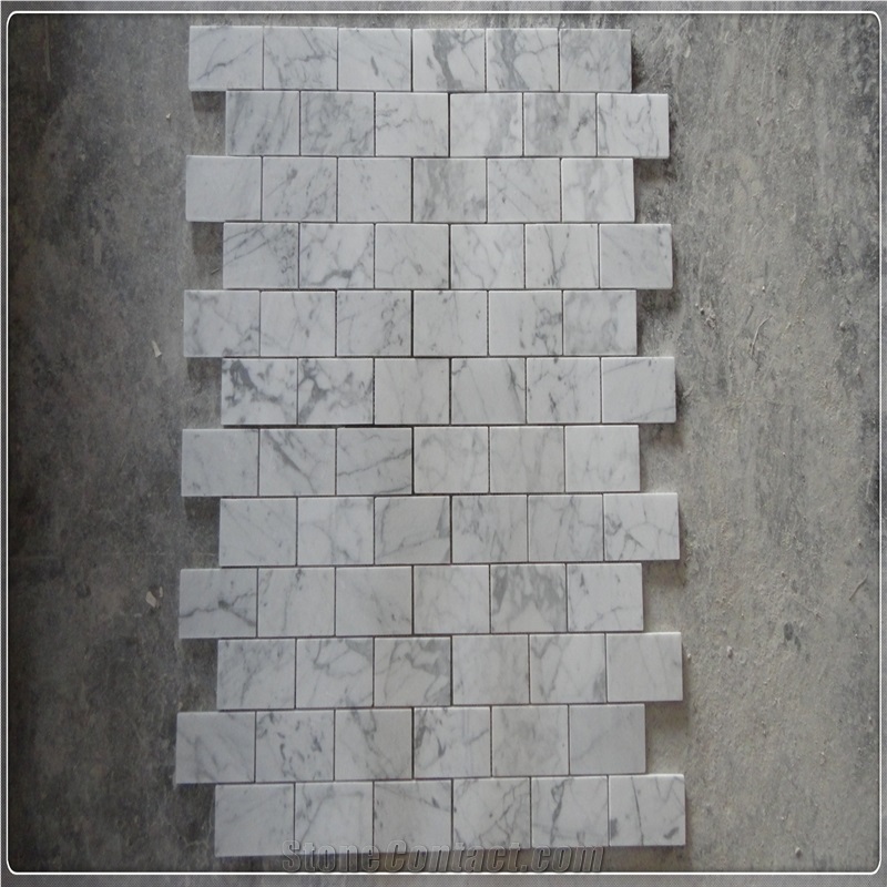 White Marble Stone Polished Mosaic Tiles