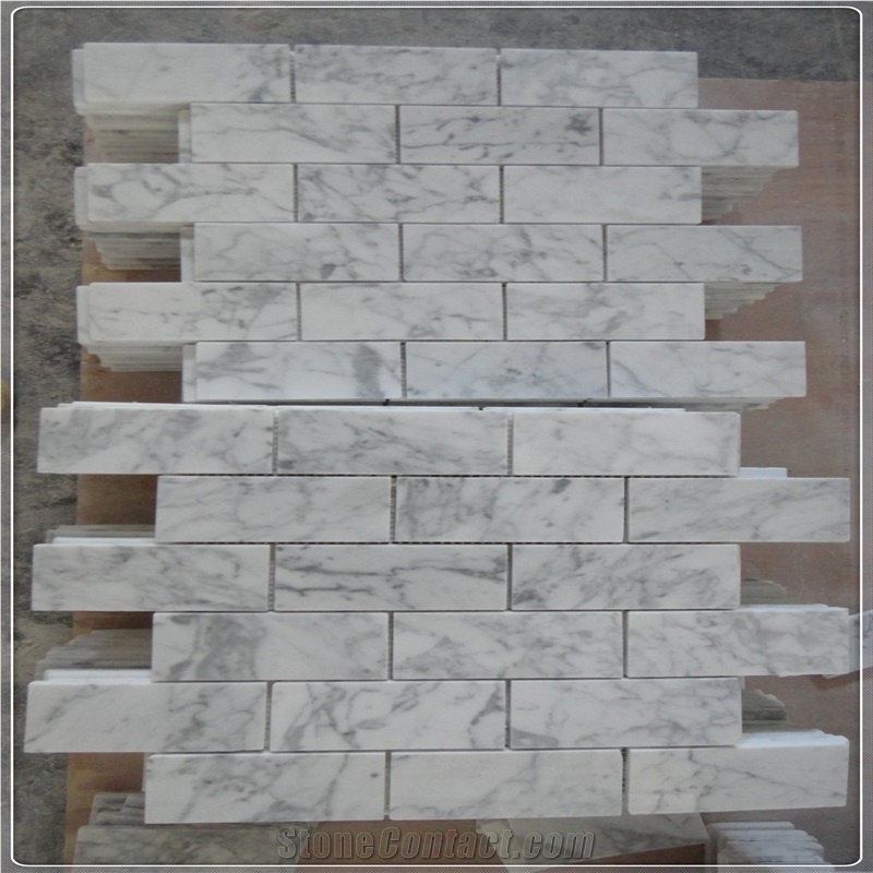 White Marble Stone Polished Mosaic Tiles