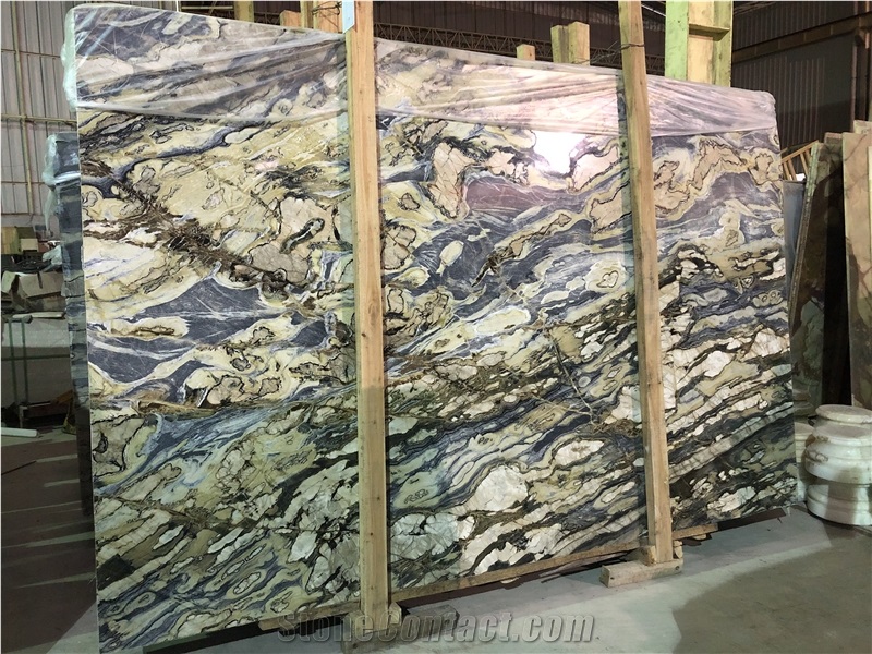 New Stone Sea Green Wave Marble Slab Project Tiles