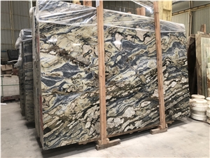 New Stone Sea Green Wave Marble Slab Project Tiles