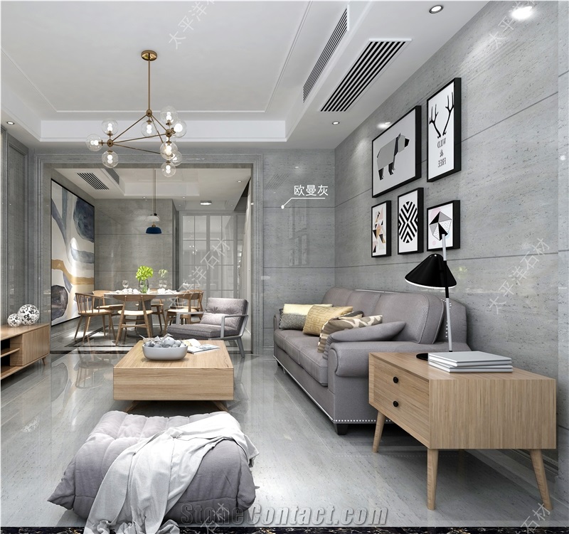 Silver Oman Grey Marble Tiles Project Interior Wall Cladding Bathroom Tiles