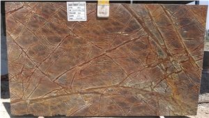 Rain Forest Brown Marble Slabs
