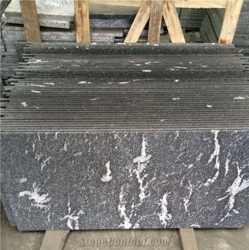Black Snowflake Granite Slabs Wall Flooring Tiles