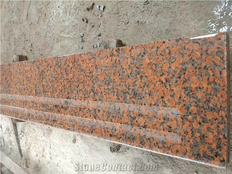 China Feng Ye Hong Red Granite Steps Stairs Riser