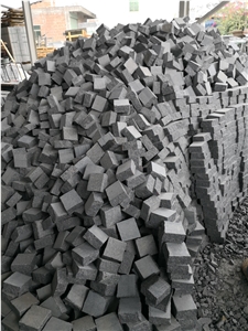 Chinese Sesame Black Granite Cube Stone Pavers