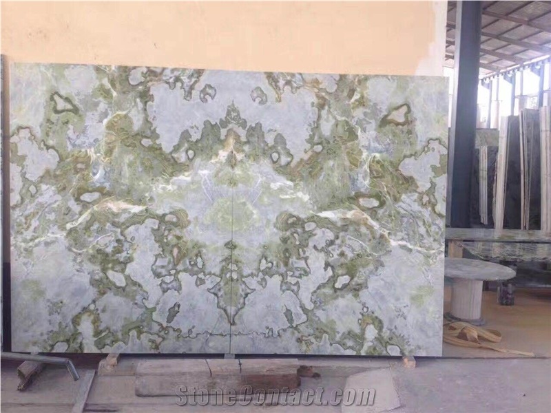 Peacock Green Marble Slabs Walling Flooring Tiles