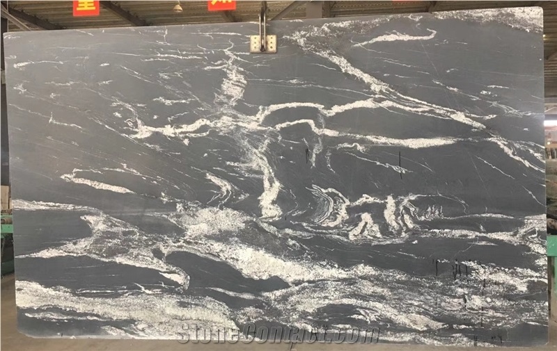 River Black Via Lactea Granite Slabs Floor Tiles