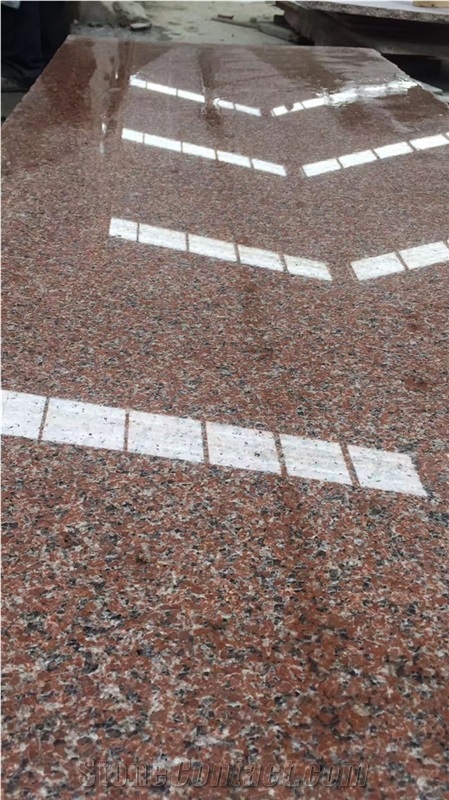 Zhuangcheng Island Red Granite Slab Floor Tiles