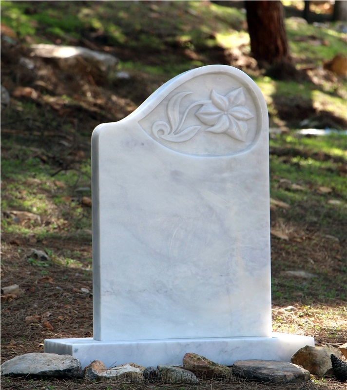 Mugla White Marble Headstone
