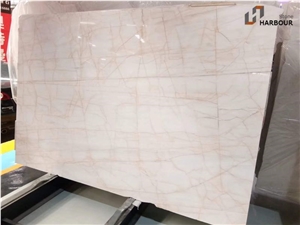 Thassos Red Lines Marble Slab