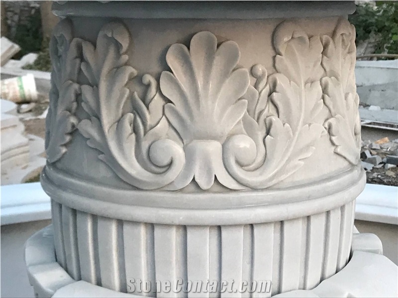 Hand Carved White Marble Fountain Garden Fountain