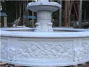 Hand Carved White Marble Fountain Garden Fountain