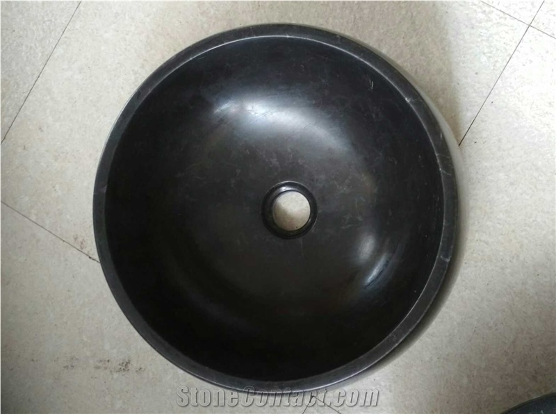 Black Bowl Marble Wash Basin, Marble Sinks